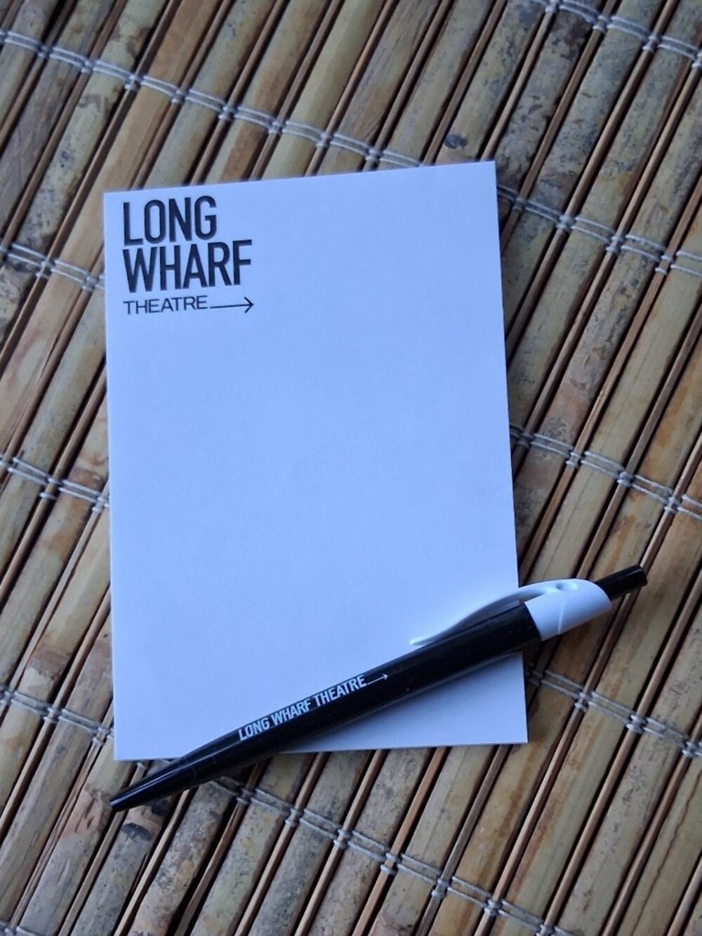 THEATER New stick-em Notepad & Pen LONG WHARF